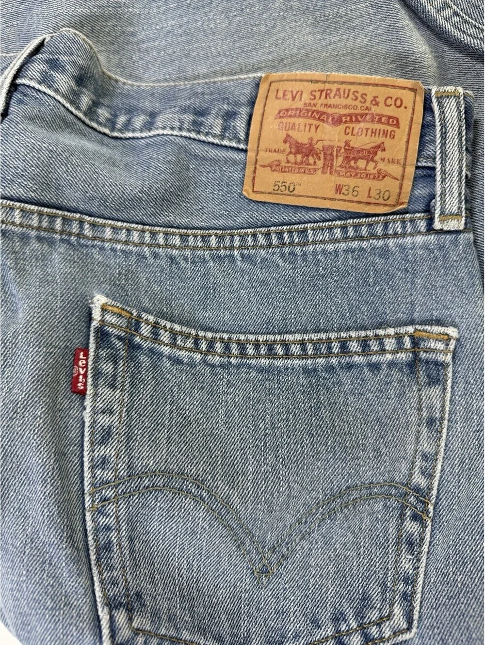 Levi’s 550 Relaxed Fit Jeans Men’s 36x30 Y2K Light Wash 100% Cotton